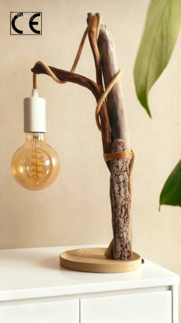 Lampe en bois flotté "Terrazzo" - Modèle G - Fabrication artisanale Française