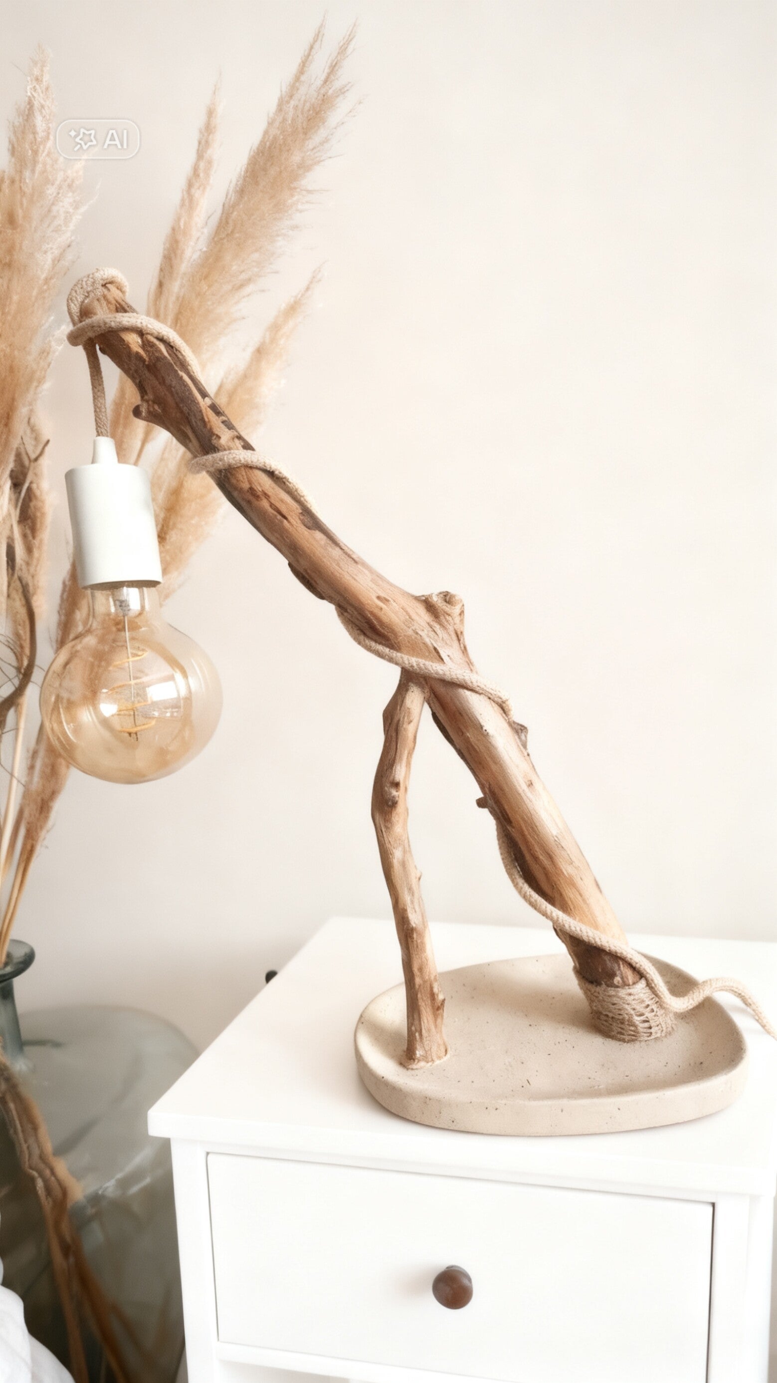 Lampe en bois flotté "Terrazzo" - Modèle K - Fabrication artisanale Française