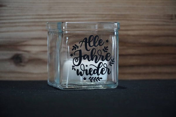 Kerzenglas " Alle Jahre wieder"