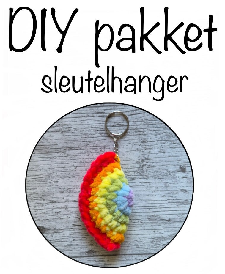 DIY Pakket - Haken Regenboog Sleutelhanger
