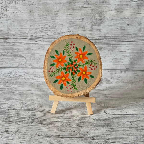 Houten Schijf - Bloemen