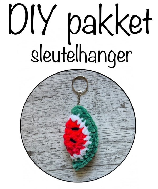 DIY Pakket - Haken Watermeloen Sleutelhanger