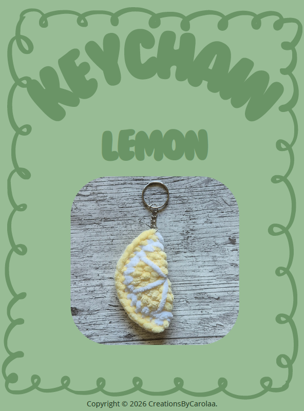 Crochet Pattern - Lemon Keychain
