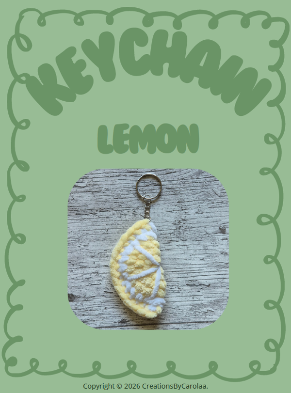Crochet Pattern - Lemon Keychain