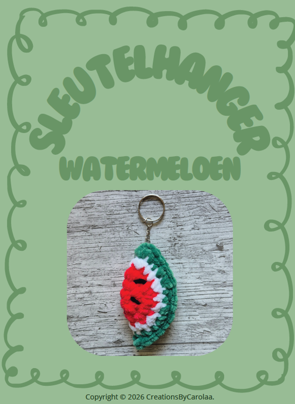Haak Patroon - Sleutelhanger Watermeloen