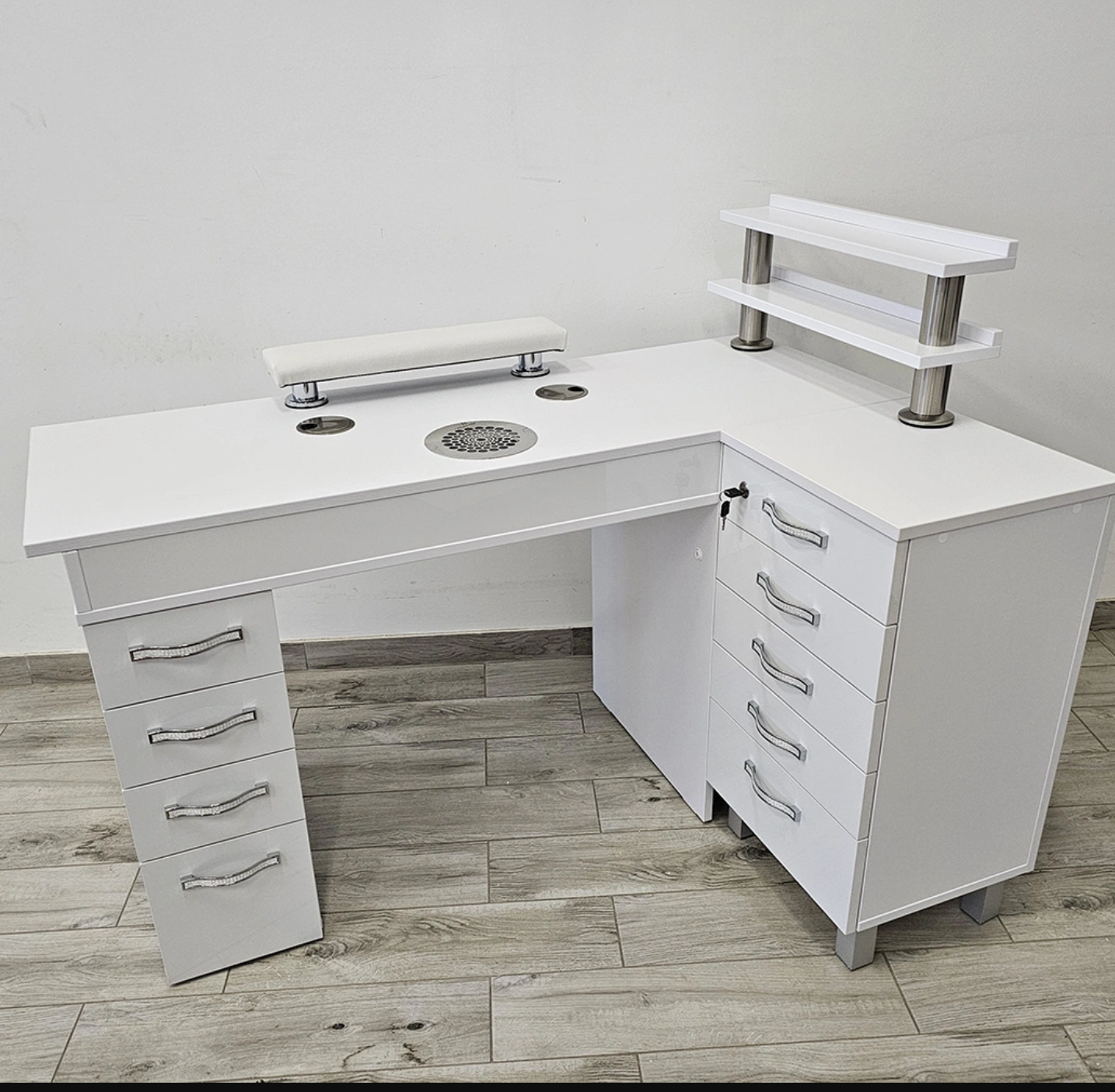 LS Beauty Space-Saving Premium nageltafel met rekken