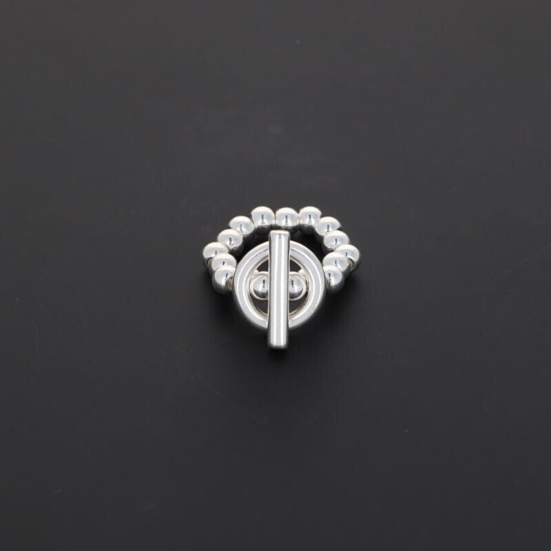 Bague élastique en perles plaquées argent