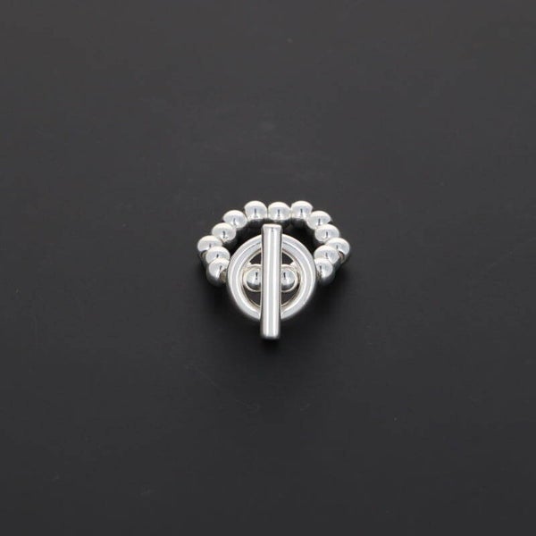 Bague élastique en perles plaquées argent