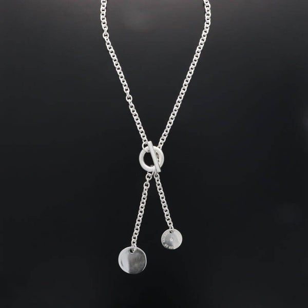 Collier en argent plaqué, pastille pendante