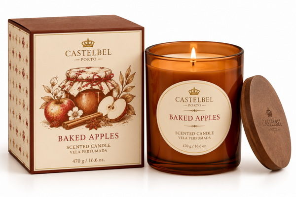 CASTELBEL NOËL – GRANDE BOUGIE PARFUMÉE POMMES AU FOUR | 470 G