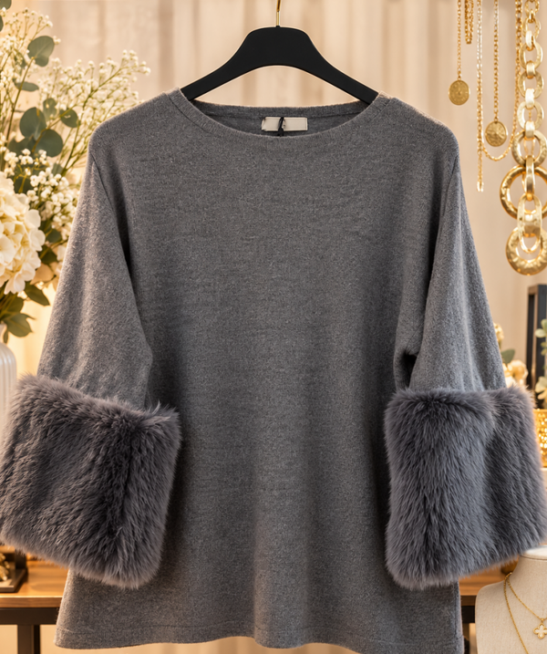 Pull couleur gris - TU