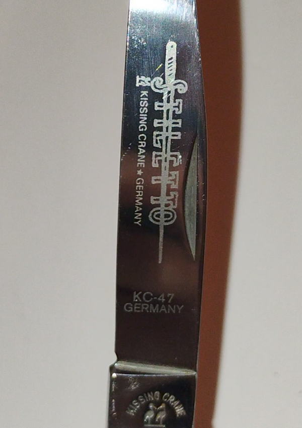 Vintage Kissing Crane Stiletto Pocket Knife Germany