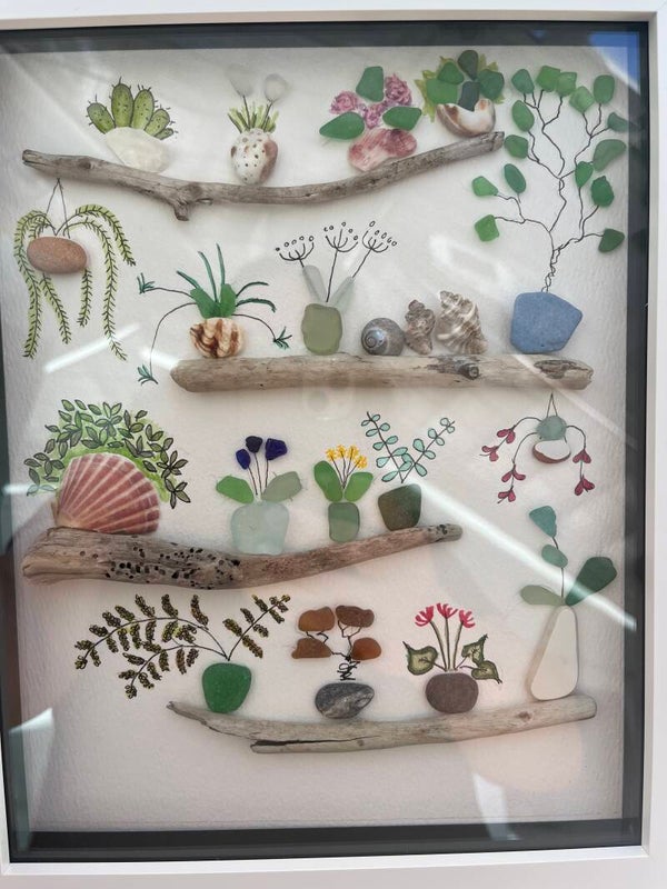 Seaglass & Pottery ‘Plant Shelves 1’.