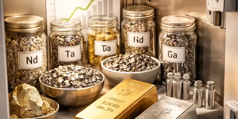 Sachwerte wie Seltene Erden, Technologiemetalle und Edelmetalle sicher gelagert und 100% versichert. Jetzt starten mit Invest Elements