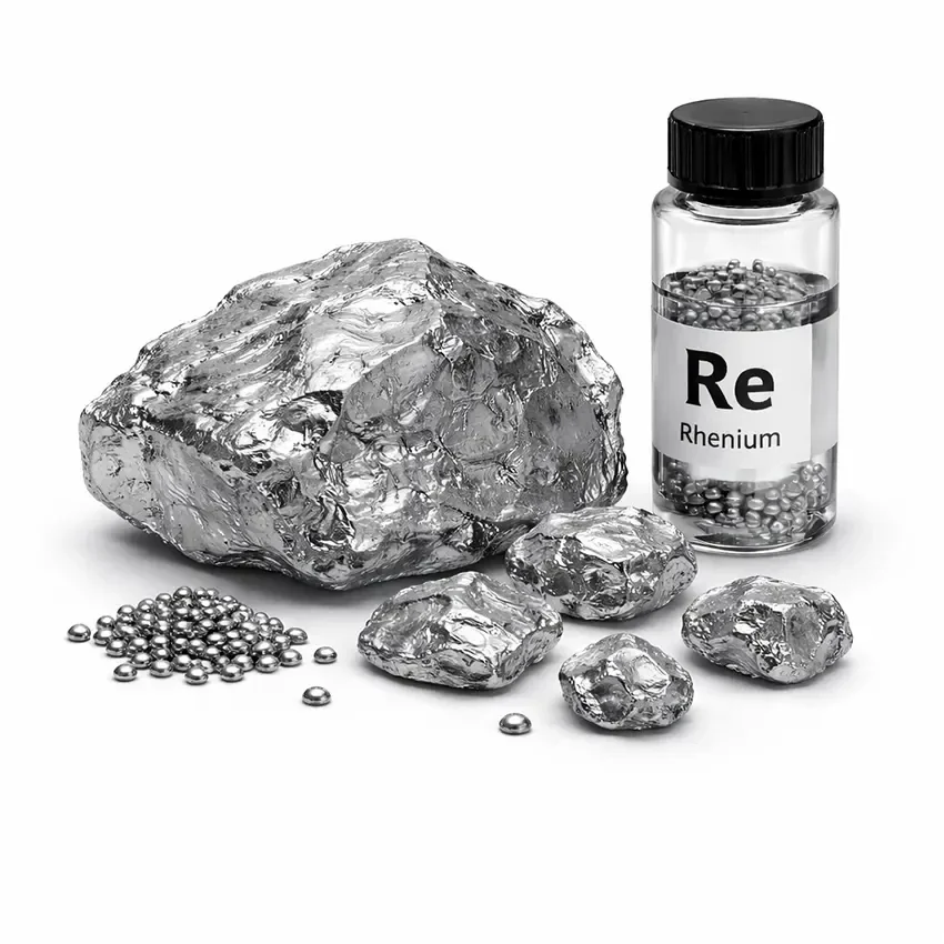 Rhenium als seltenes Technologiemetall für Turbinen und Hochtemperaturlegierungen – jetzt Anwendungen entdecken.