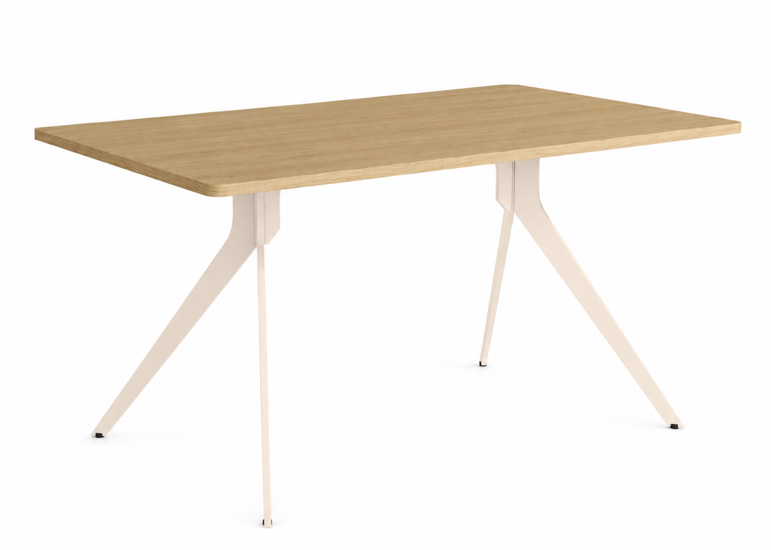 Mesa Comedor · Patas Metálica Nácar · RECTANGULAR FIJA · Ref. DBW-085