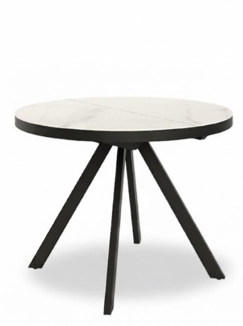 Mesa Comedor · REDONDA EXTENSIBLE Estructura Metálica Negra · Ref. DBW-089