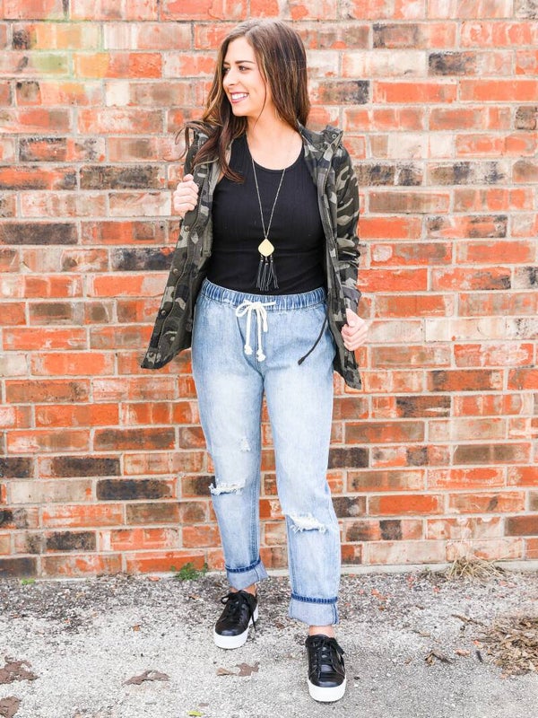 Denim Drawstring Pants