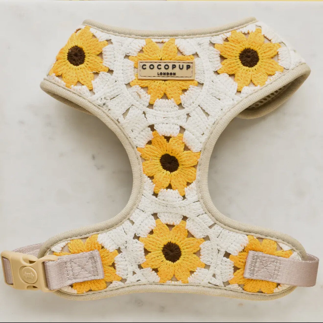 Verstellbarer Nackengurt mit Sonnenblumenmuster