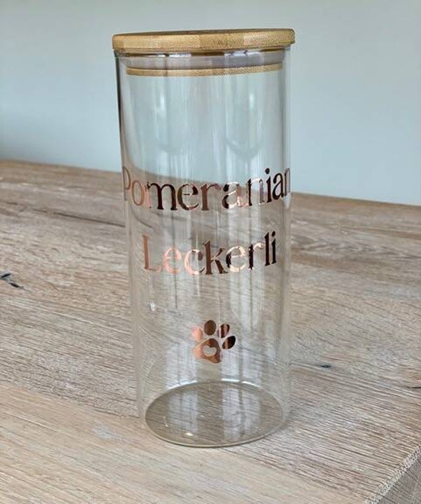 Glasdose mit Holzdeckel