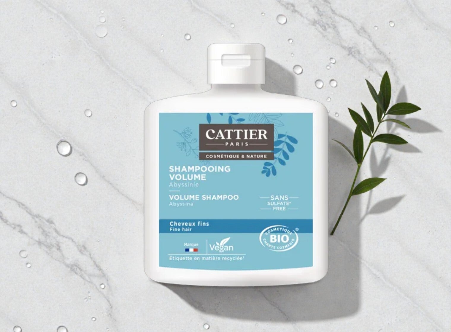 Shampoing Volume cheveux fins - Sans Sulfates - Cattier