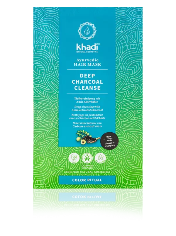 Masque DETOX Bio Pré-coloration "DEEP CHARCOAL CLEANSE" - Khadi -