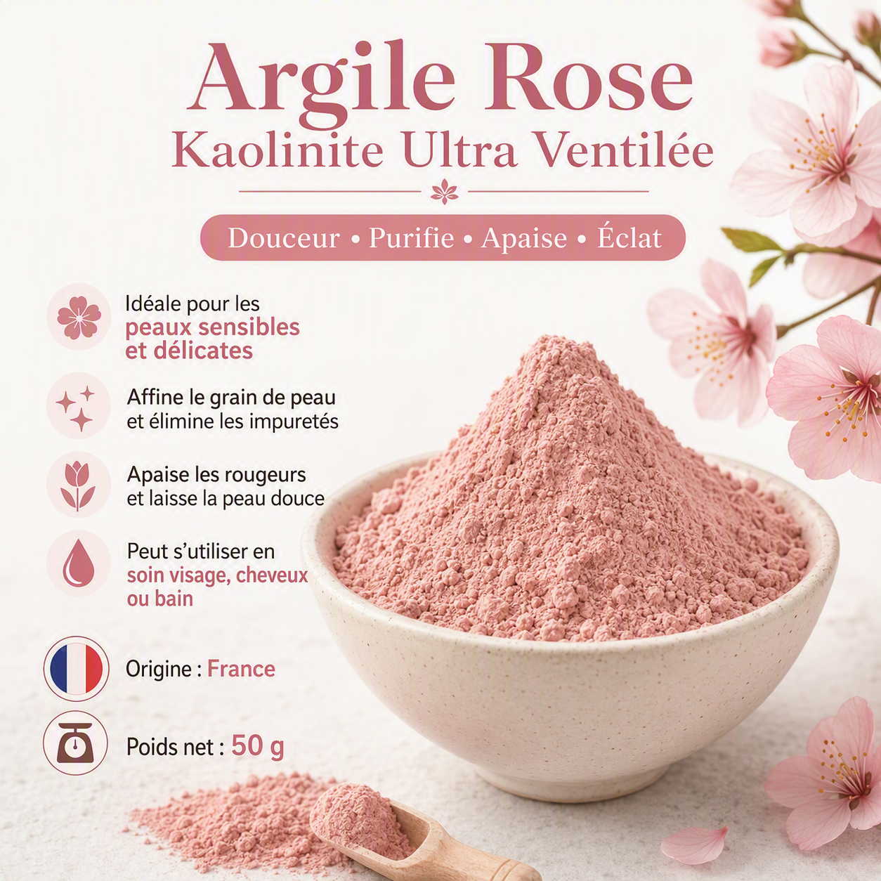 Argile Rose (poudre) Ultra Ventilée