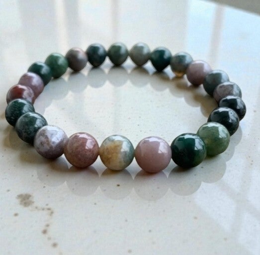 Bracelet Agate Indienne pierres naturelles 8 mm