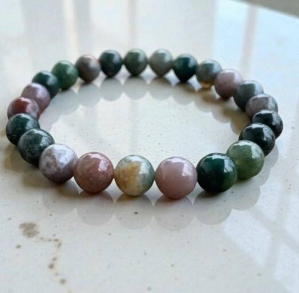 Bracelet Agate Indienne pierres naturelles 8 mm