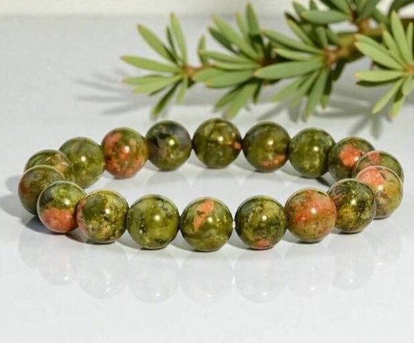 Bracelet en pierres de Unakite 10 mm