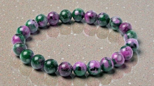 Bracelet Pierre Naturelle Rubis sur Zoïsite 8mm