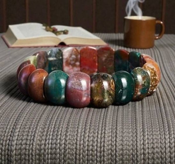 Bracelet en Agate Naturelle (pierres arrondies)