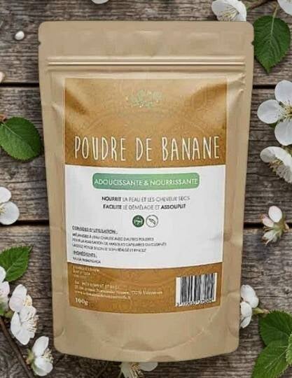 Poudre de banane bio Soin capillaire et cutané