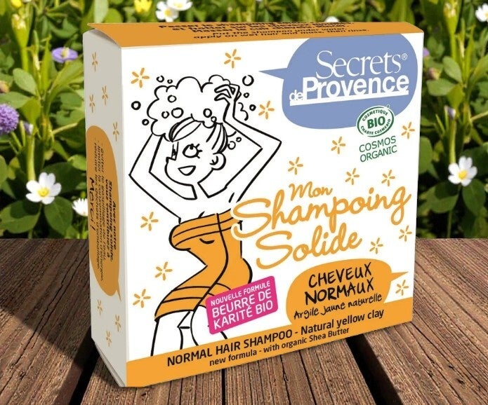 Shampoing solide BIO Cheveux Normaux Argile Jaune - Secrets de Provence -
