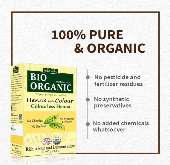 Henné Neutre Biologique - COULOURLESS - Vallée de l'Indus -