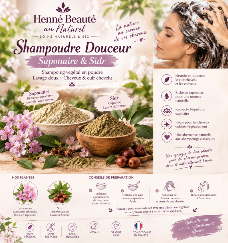 Shampoing Douceur Poudres - Henné Beauté au Naturel