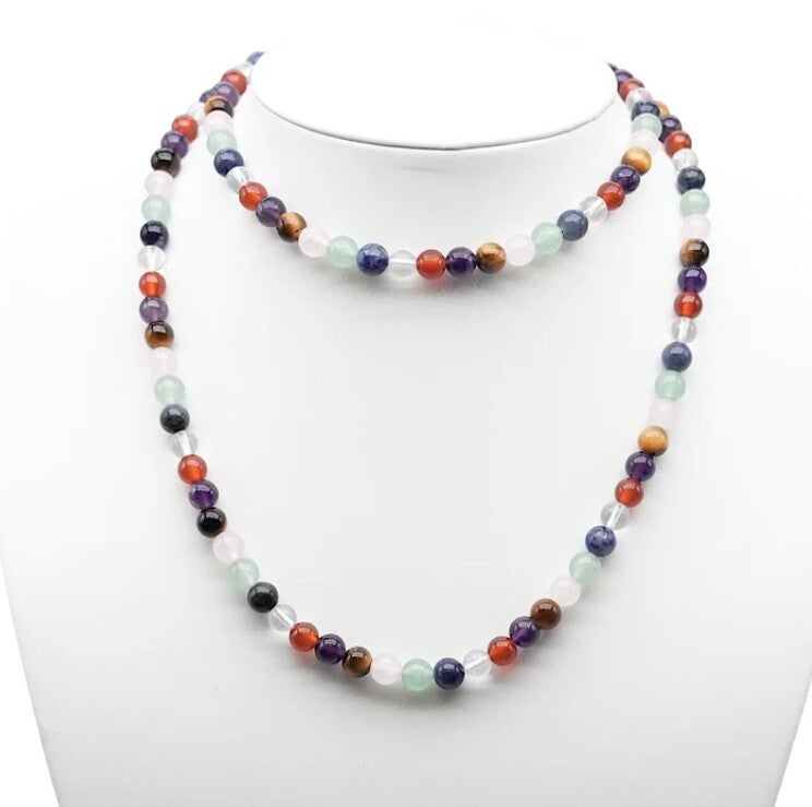 Collier Sautoir (75 cm) 7 Chakras / Multi pierre