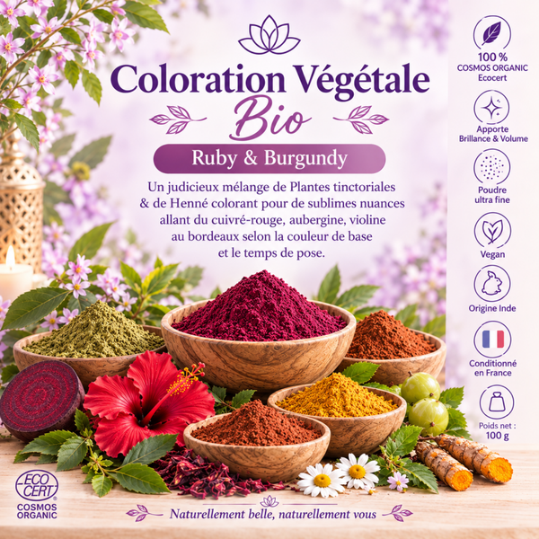 Coloration Végétale Bio Ruby & Burgundy - Exclusivité HBN -
