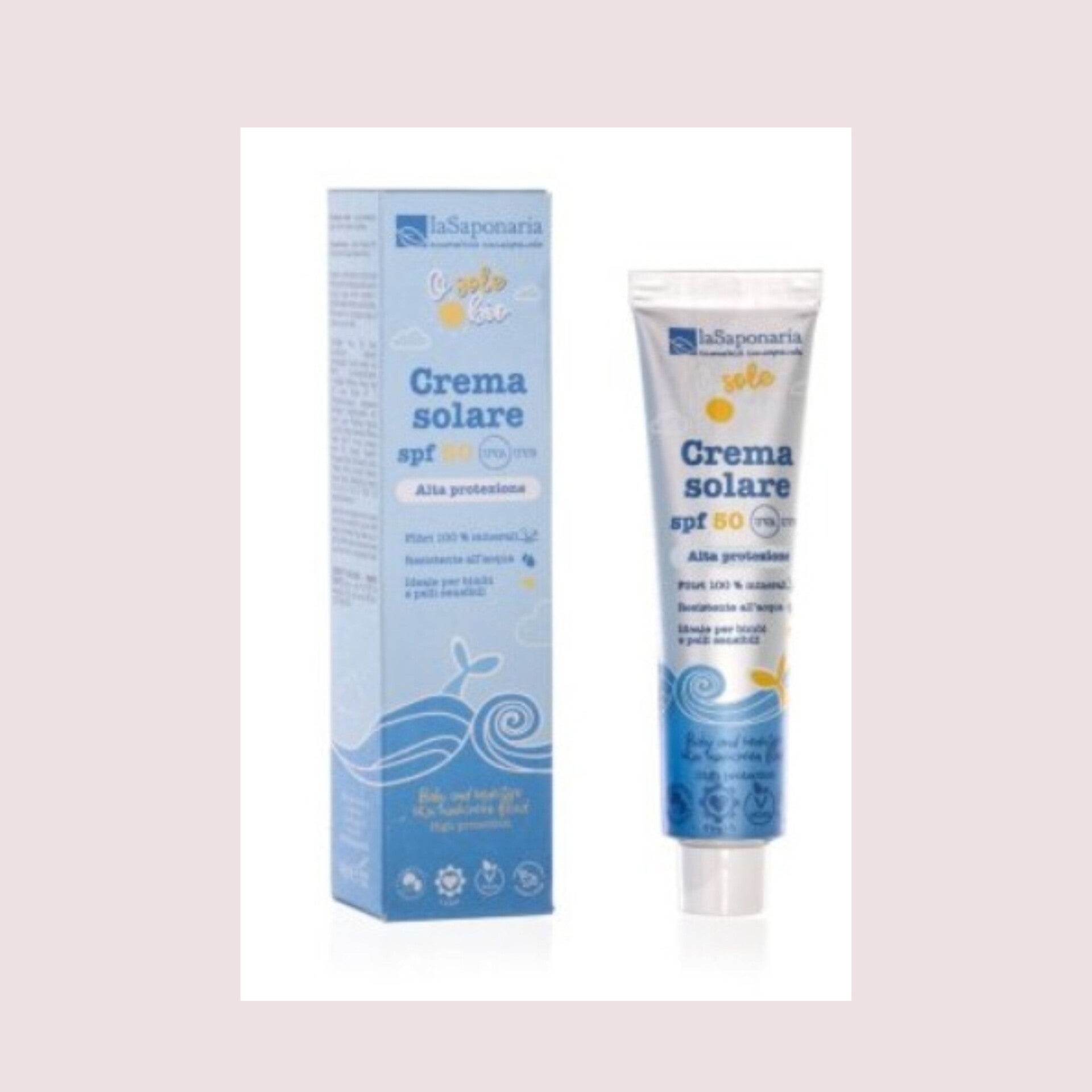 Crème Solaire Bio SPF 50 – Haute Protection Peaux Sensibles | La Saponaria