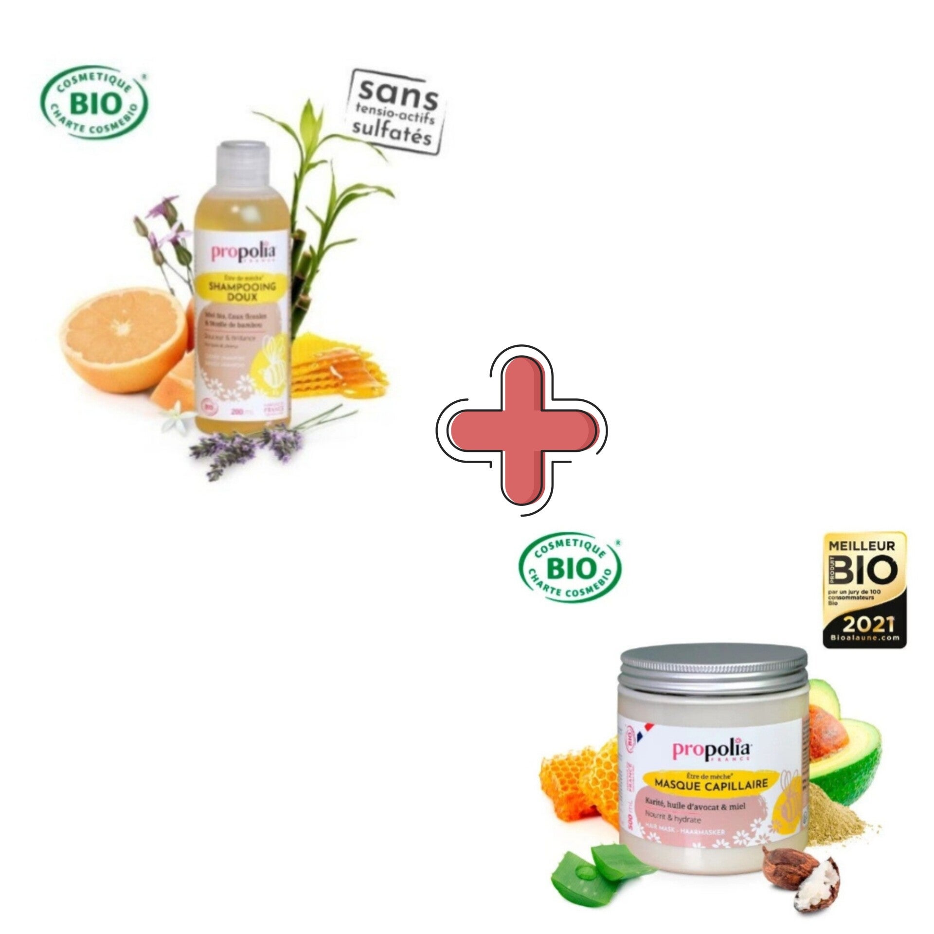 Duo shampoing doux et masque capillaire - Propolia