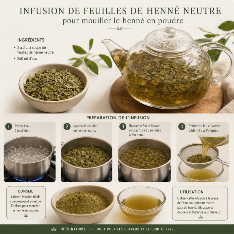 feuilles de henné neutre 