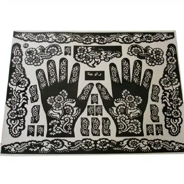 Feuilles Pochoir de Tatouage pour Henné
