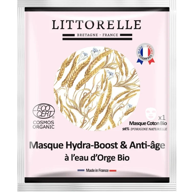 Masque Hydra-Boost & Anti-âge à l’eau d’Orge bio – Certifié Bio