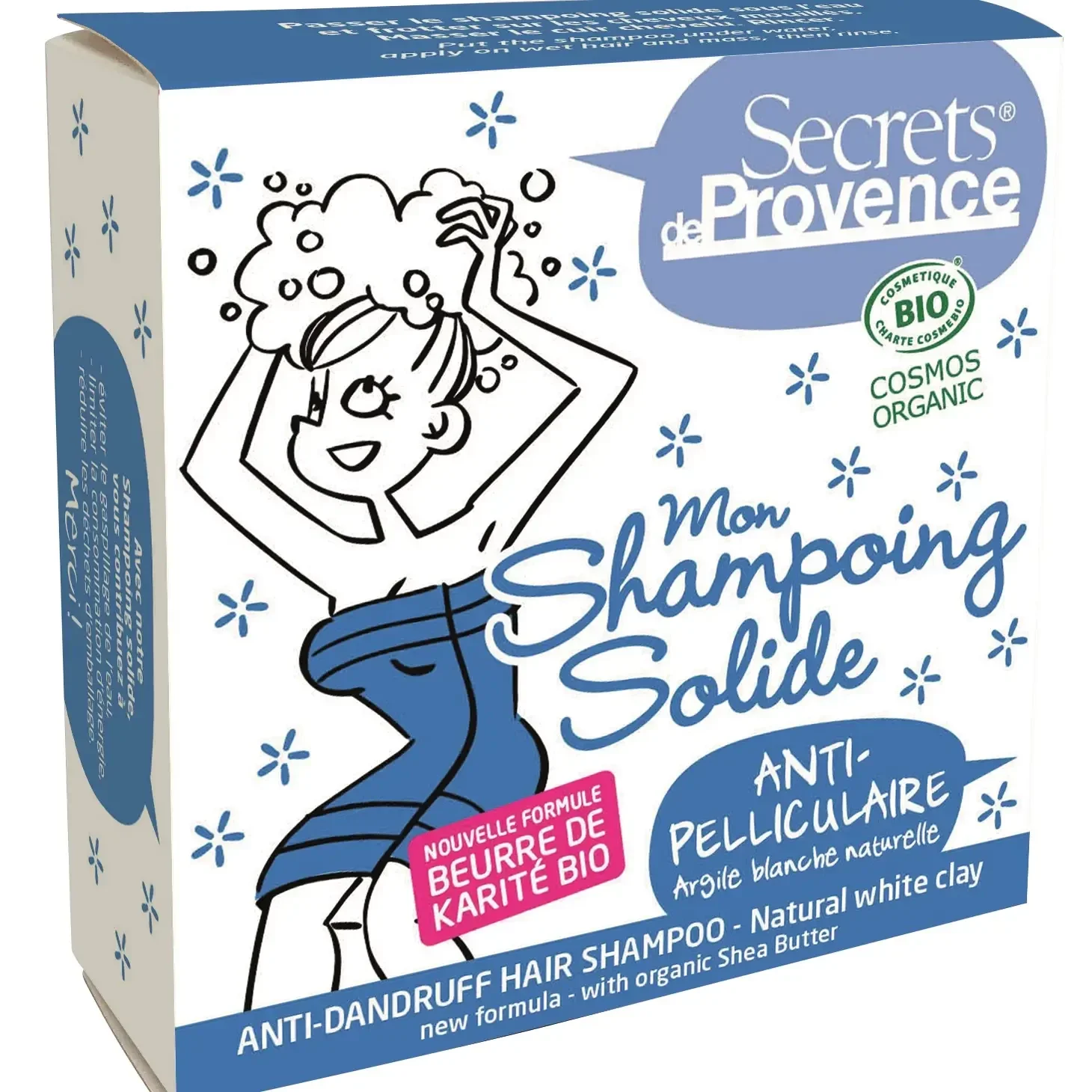 Shampoing solide Bio Anti pelliculaire - Argile Blanche - Secrets de Provence -