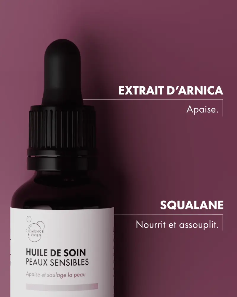 Huile de soin peau sensible Clémence & Vivien 
