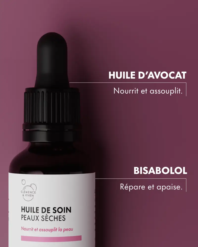 Huile de soin peau sensible Clémence & Vivien