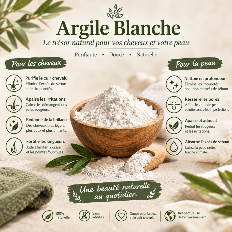 Argile blanche I Henné Beauté au Naturel