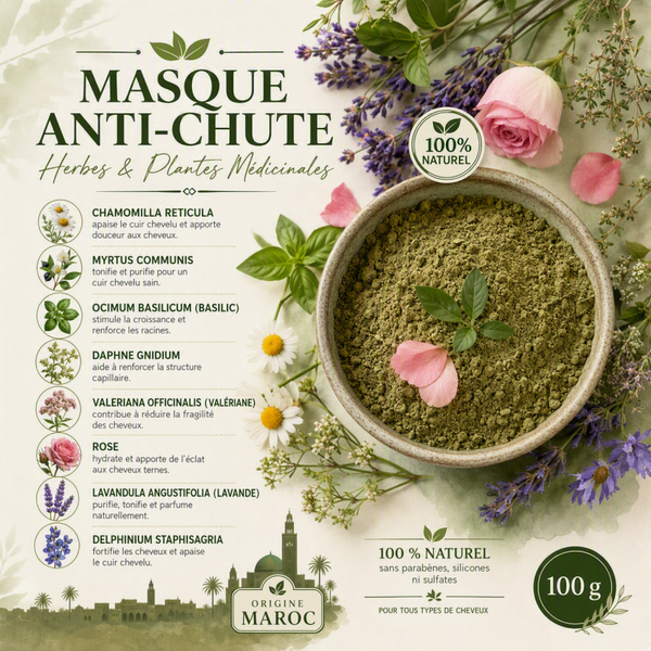 🌿 Masque Anti-Chute – Herbes & Plantes Médicinales