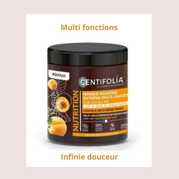 Masque Richesse Extrême Nutrition Centifolia – Cheveux Très Secs & Frisés