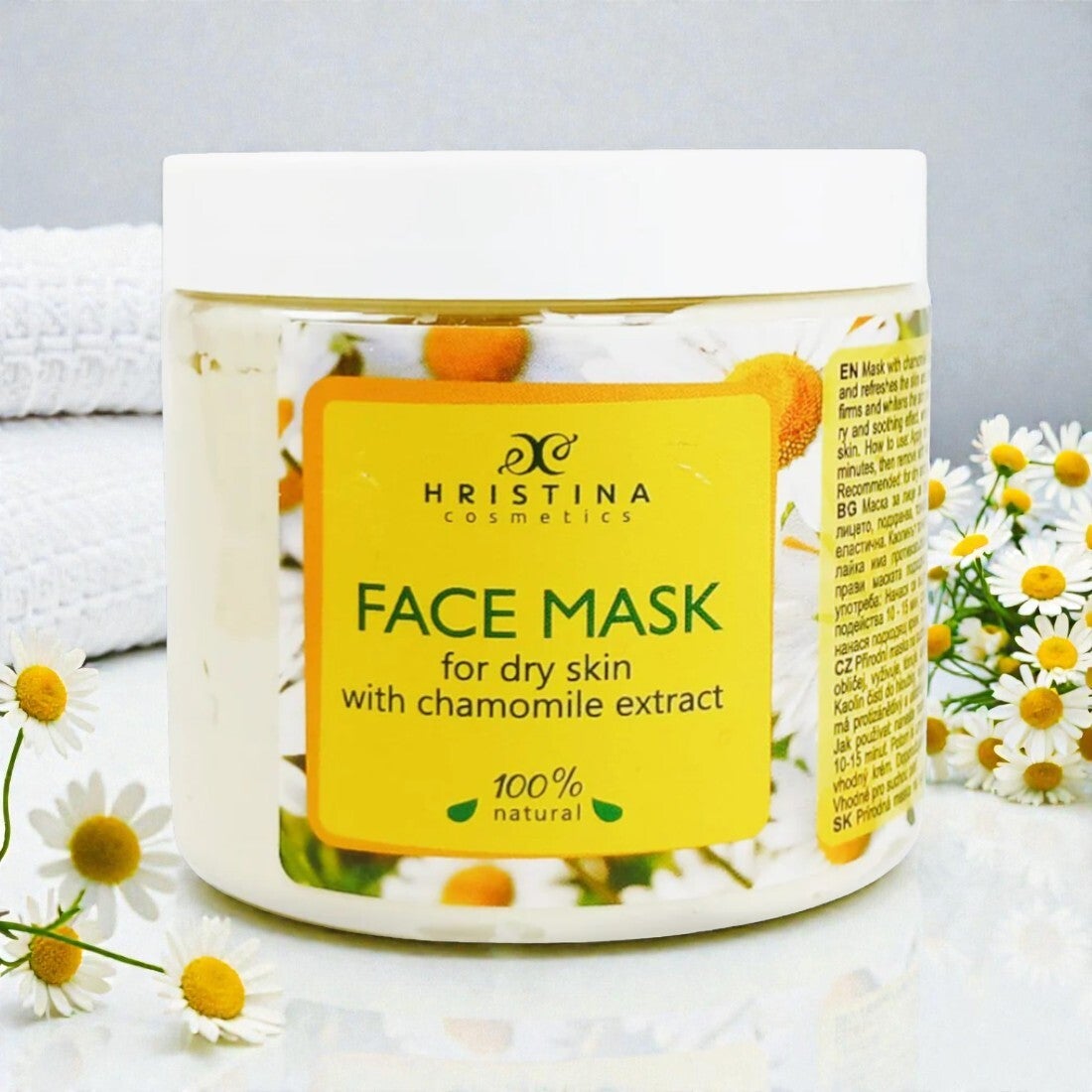 Masque Visage Peau Sèche & Sensibles - Extrait de Camomille - 200 ml